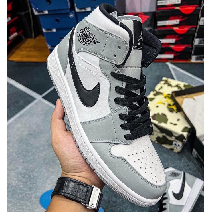 Giày Jordan 1 cổ cao, jd1 cao cổ xám Smoker Grey, bản chuẩn Trung