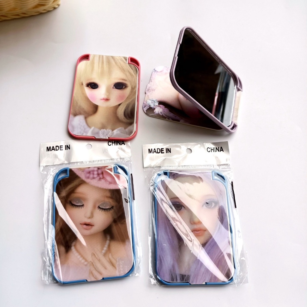 Gương Trang Điểm Mini Kiểu Gương 3D Bó Túi Tiện Lợi