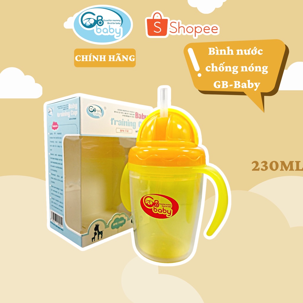 Bình uống nước chống nóng 230ml GB-Baby cho bé Chính Hãng