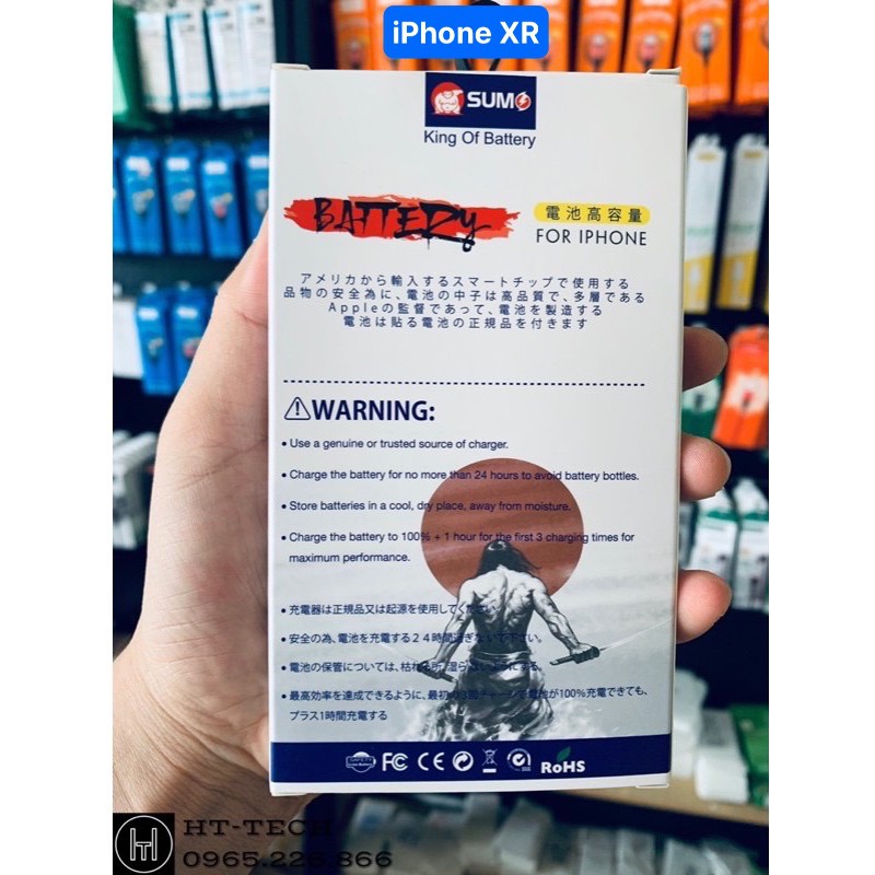 Pin iPhone XR - SUMO JAPAN . Bảo hành 12 tháng!