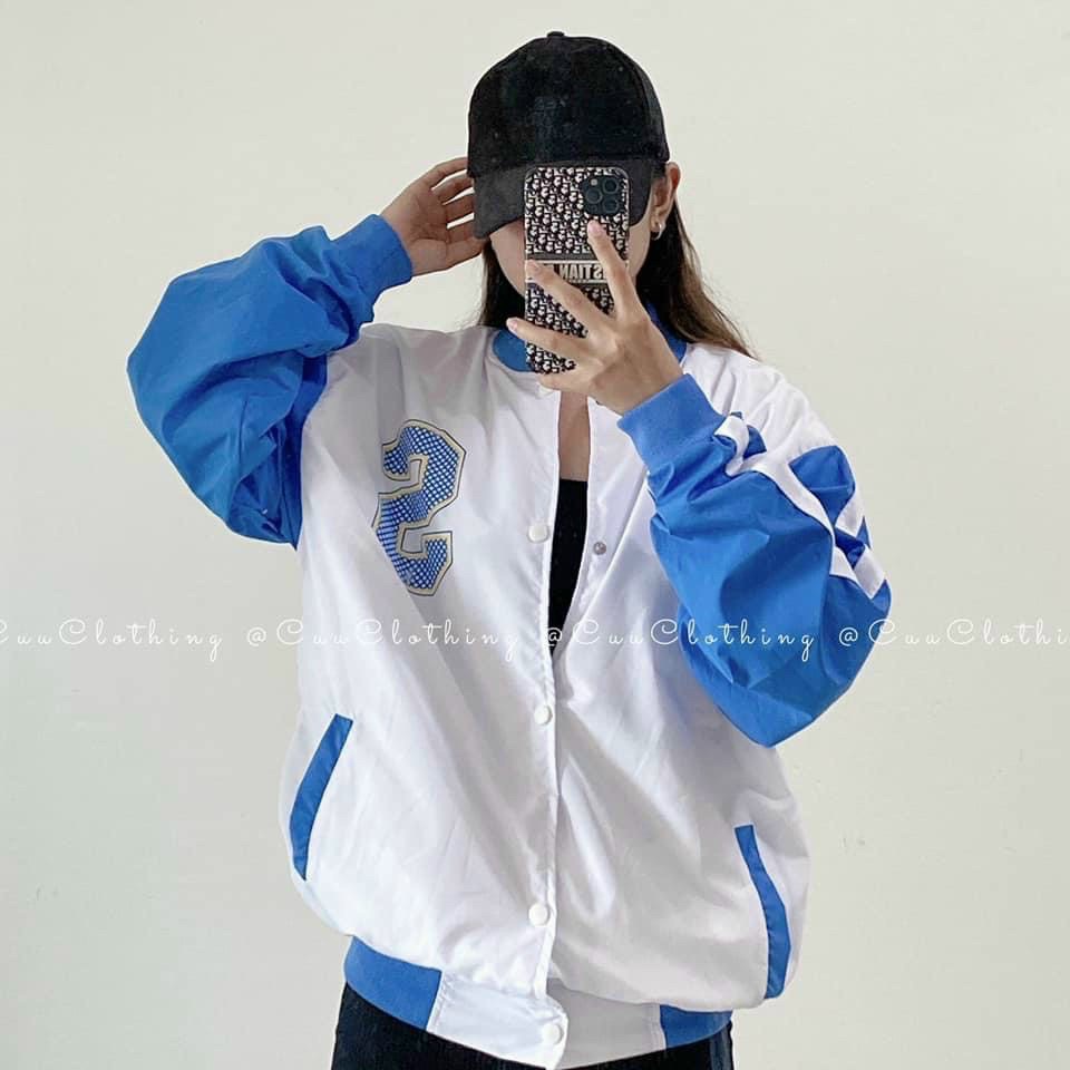 Áo khoác nữ - áo khoác dù 2 lớp bomber form rộng phối màu
