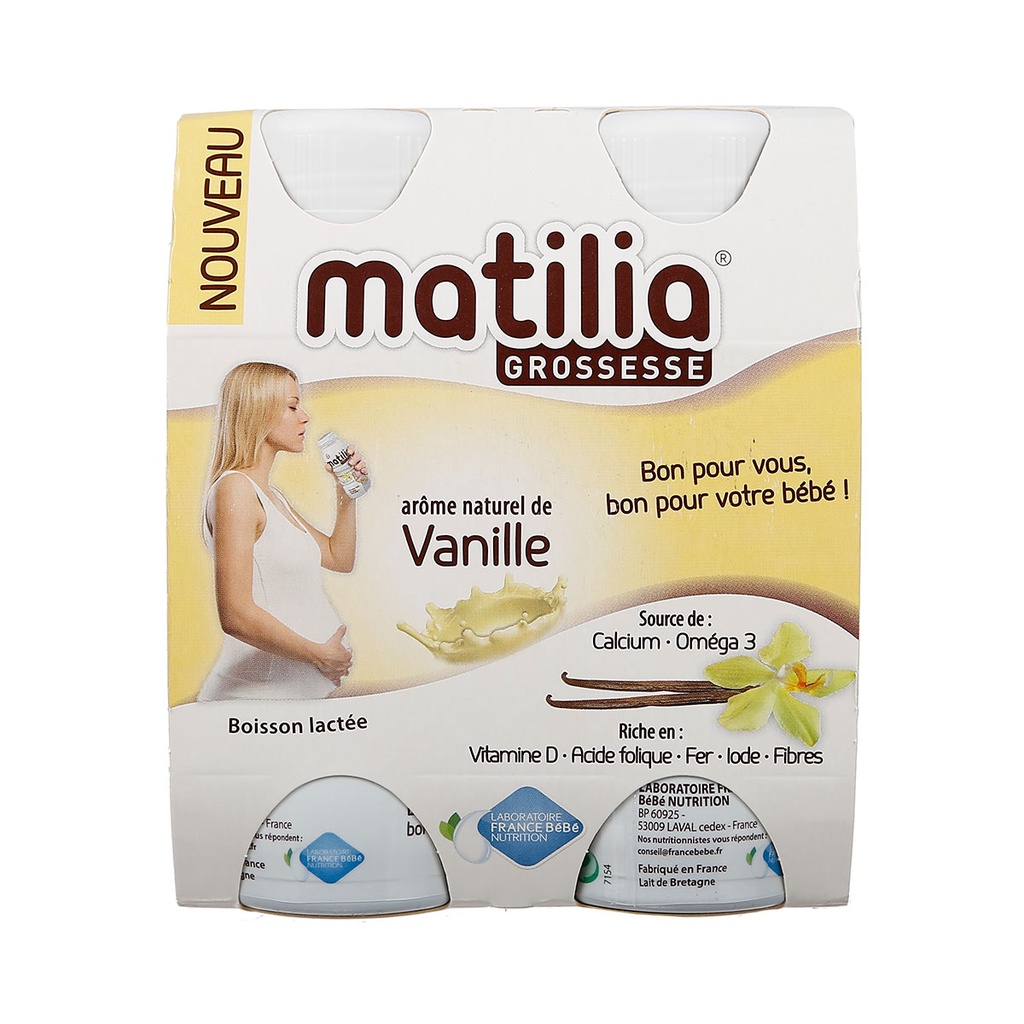 Hàng Pháp - Sữa bầu nước Matilia chocolat/vanille ( lốc 4 chai)