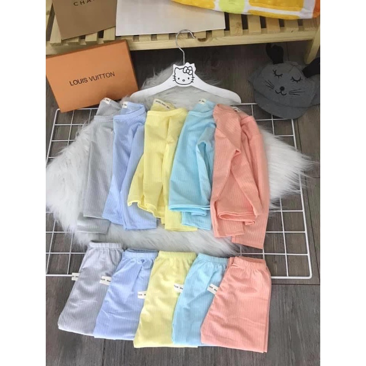 Bộ Dài Tay Cho Bé Chất Cotton Tăm Tre Mặc Nằm Điều Hòa, Mặc Thu Đông K022