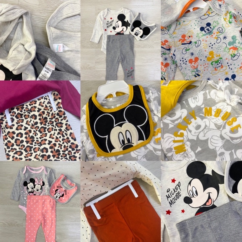 Set body tay dài cotton xuất dư disney cho bé trai và gái