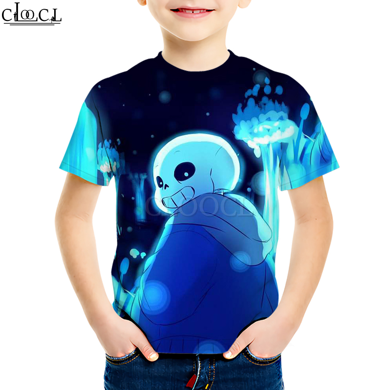 Áo Thun Cổ Tròn In Hình Nhân Vật Undertale Sans 3D Độc Đáo Thời Trang Cho Bé