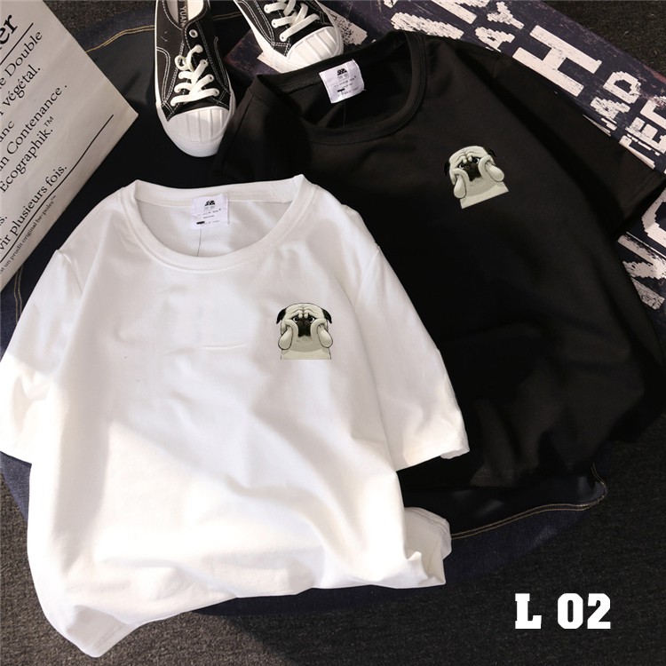 Áo Thun Unisex Tay lỡ 💖𝑭𝑹𝑬𝑬𝑺𝑯𝑰𝑷 💖 Áo Thun in hình Logo chó - L 02