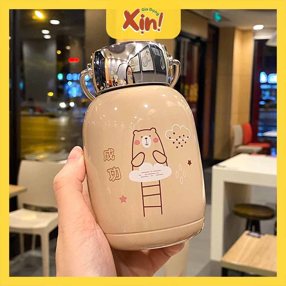 Bình nước giữ nhiệt inox 304, cốc giữ nhiệt mini dễ thương 230ml