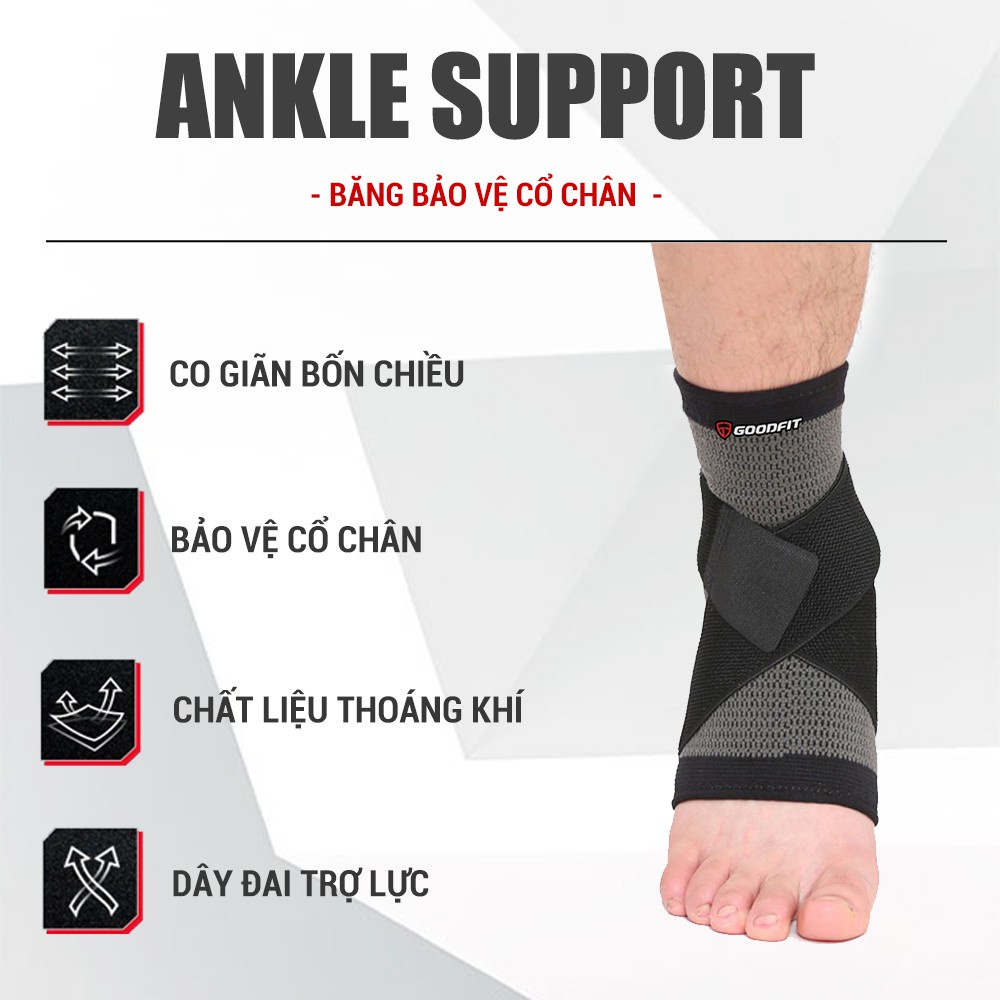 Băng bảo vệ cổ chân thể thao đàn hồi GoodFit GF614A tránh bong gân chấn thương cổ chân chơi bóng đá thể thao