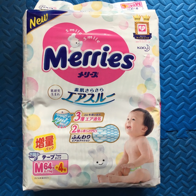 Bỉm Merries size M 64 miếng