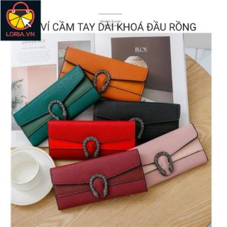 Ví cầm tay dài khóa đầu rồng 4 màu