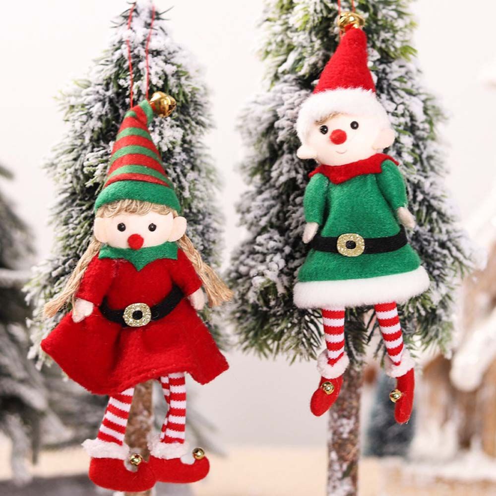 Phụ kiện trang trí cây thông giáng sinh hình búp bê yêu tinh đáng yêu