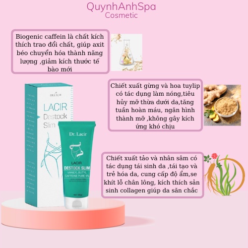 Kem Tan Mỡ Destock Slim dr.lacir đào thải mỡ thừa, ngăn ngừa mỡ tích tụ 180ml quynhanhspa20