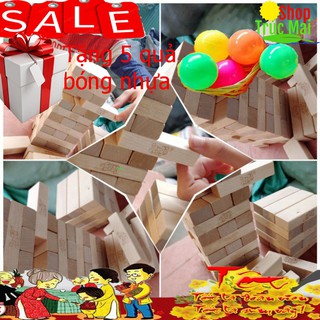 Bộ đồ chơi rút gỗ 0.5kg tặng 5 quả bóng việt nam