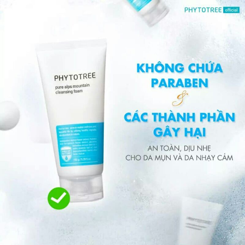 [HÀNG CHÍNH HÃNG] Sữa Rửa Mặt quốc dân Phytotree PURE ALPS MOUNTAIN CLEANSING FOAM 150g