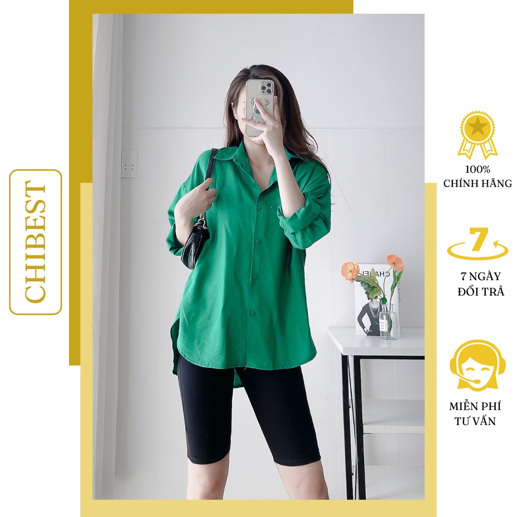 Áo Sơ Mi nữ Tay Dài Dáng Rộng Phong Cách Vintage Hàn Quốc Plus Size somi nữ lụa form rộng CHIBEST DAB21
