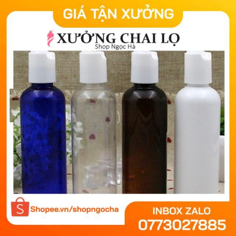 Chai nhựa pet nắp nhấn trắng sữa 20ml/30ml/ 50ml/100ml chiết mỹ phẩm