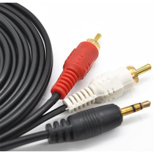 Dây loa máy tính jack tròn ra bông sen dài 3m, 5m, cáp AV kết nối điện thoại ra loa, amply, mixer chất lượng HD AUDIO