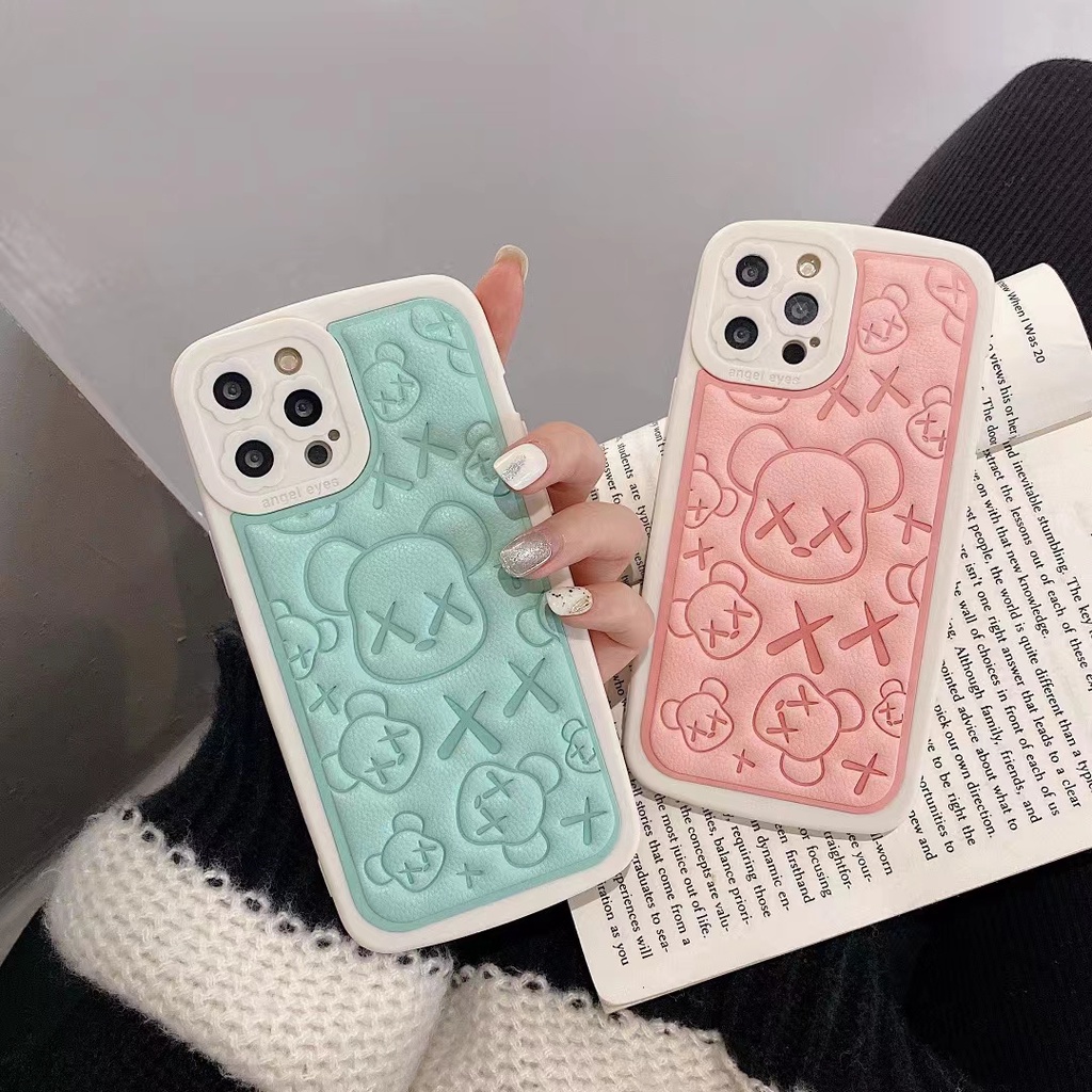 Ốp điện thoại TPU mềm hình đầu gấu Kaws cho Iphone 13 pro max 7plus 8 8 Plus Xr X / Xs Xs Max 11 11 Pro 11 Promax 12 Mini 12 Pro 12 Pro Max