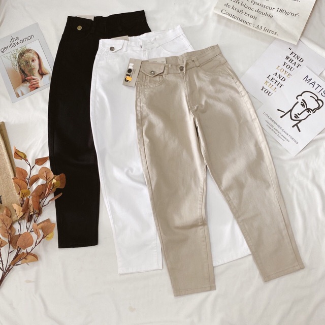 Quần baggy kaki 1 túi đắp- hình thật