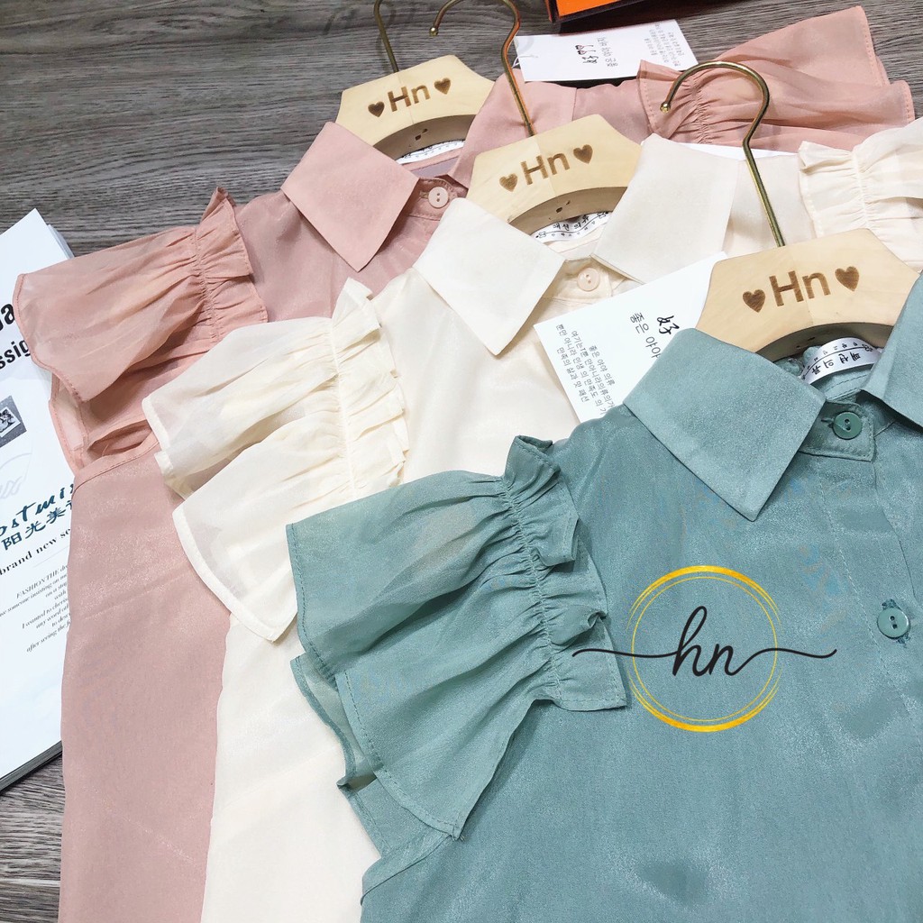 BÁN SỈ ÁO SƠ MI VOAN TƠ 2 LỚP TAY BÈO CHO NỮ | BigBuy360 - bigbuy360.vn