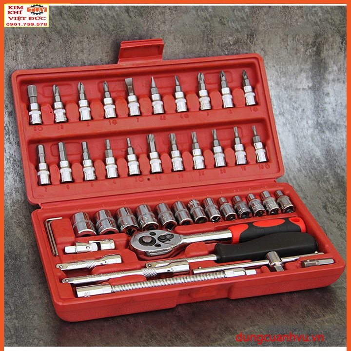 [Hàng Xịn Giá Rẻ] Bộ Dụng Cụ Mở Bu Lông Ốc Vít , Sửa Chữa Ô Tô Xe Máy , Đa Năng 46 Chi Tiết Cực Kì Tiện Dụng