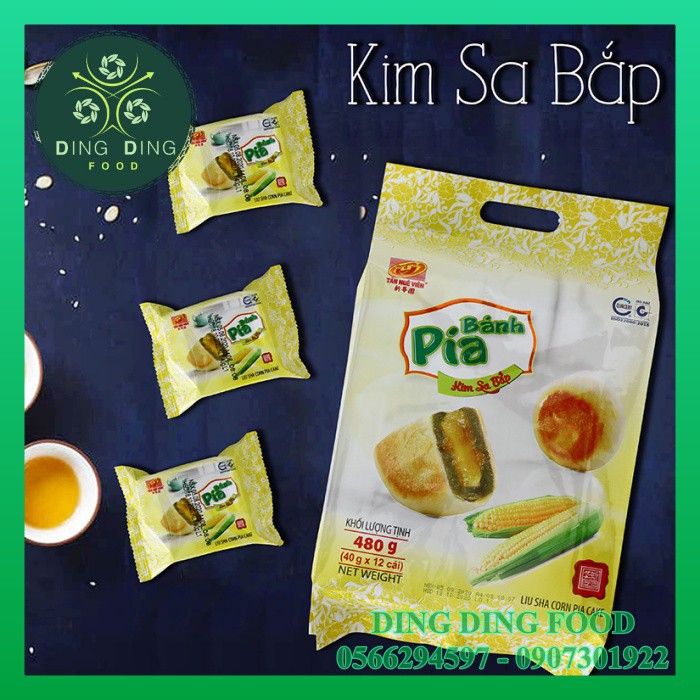 Bánh Pía Mini Chay Kim Sa Bắp 480g [12 BÁNH] Tân Huê Viên| Pía Kim Sa Chay| Pía Chay Mini| Sóc Trăng - DING DING FOOD
