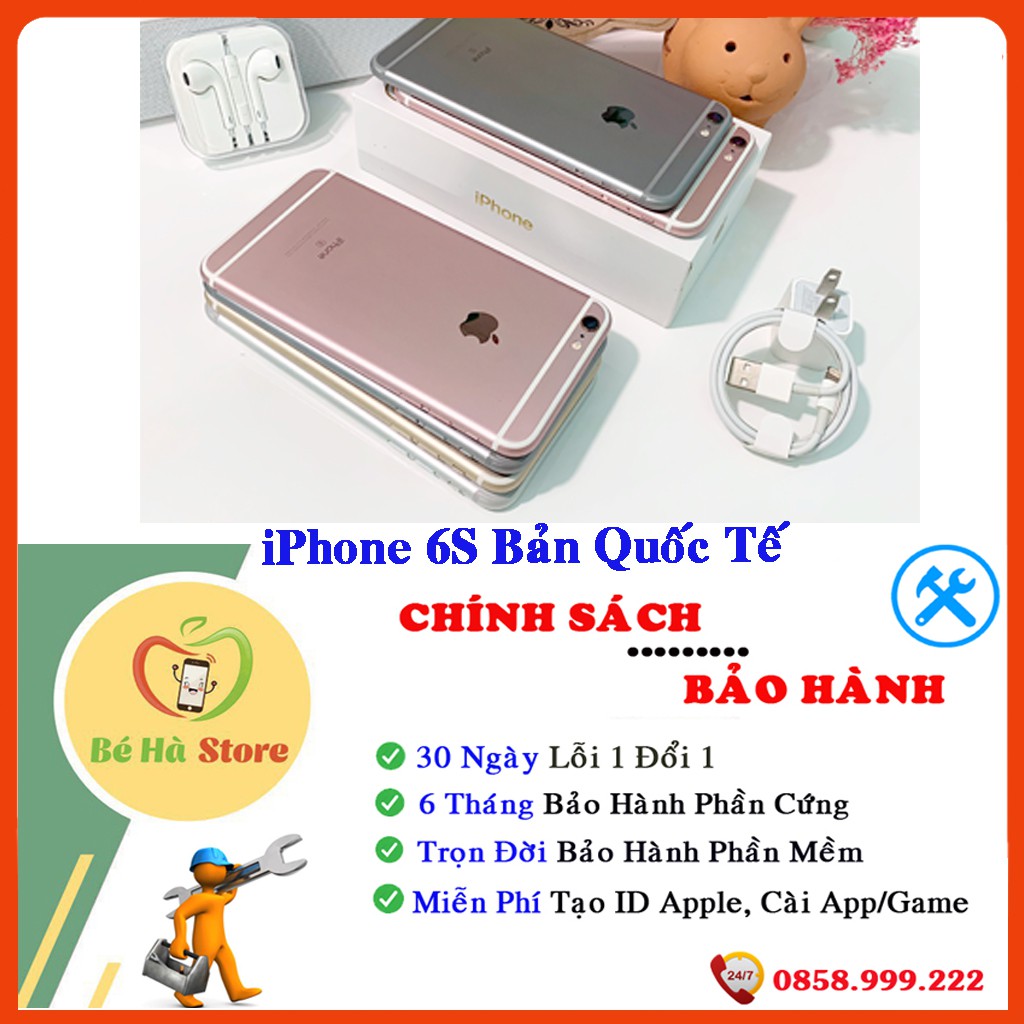 Điện Thoại iPhone 6S Quốc Tế - 64 Gb / 128Gb - Zin Đẹp 99% - Ram 2Gb/ Chip A9 - Fullbox - 30 ngày 1 đổi 1 - BH 6 tháng