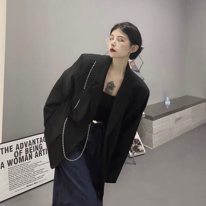 (SẴN) TKLIHN Áo khoác BLAZER oversize HOT FASHIONITA thuết kế mix phụ kiện độc lạ 2021 | BigBuy360 - bigbuy360.vn