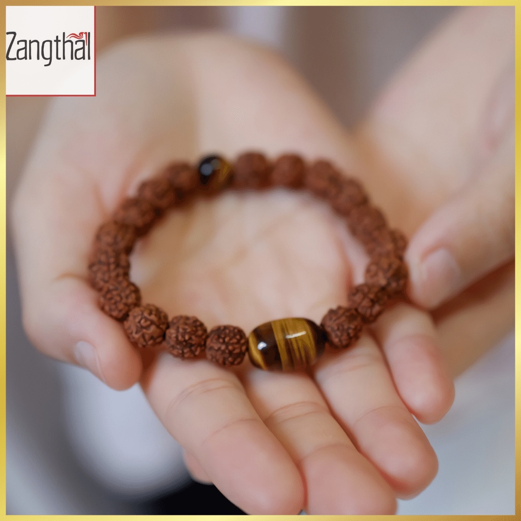 Chuỗi hạt kim cang mix charm đá mắt hổ thỉnh từ điểm năng lượng tốt lành - Nepal, mang đến bình an, may mắn