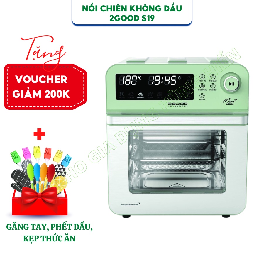Nồi Chiên Không Dầu 2Good Vortex S19 15 Lít - Hàng Chính Hãng - Bảo Hành 24 tháng