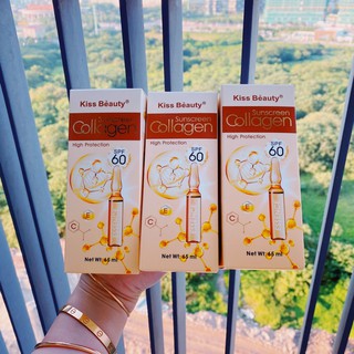 Kem Chống Nắng Trang Điểm Bảo Vệ Da Kiềm Dầu Kiss Beauty Sunscreen Collagen SPF 60 +/ PA+++