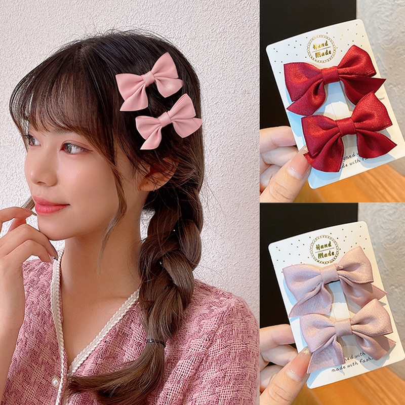 Set 2 kẹp tóc hình nơ nhỏ phong cách Hàn Quốc