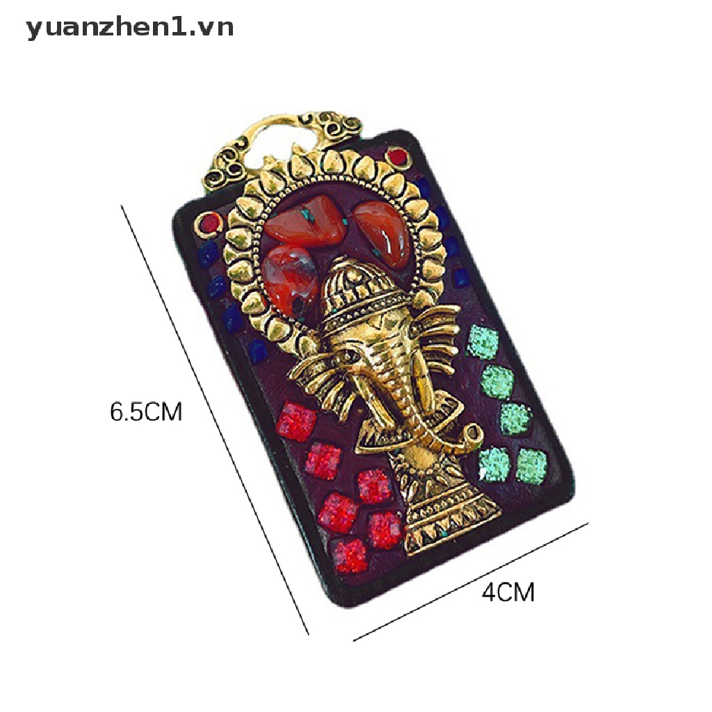 Vòng cổ Mặt Hình Tượng Phật Nepal Thangka Bằng Gỗ Mun Độc Đáo