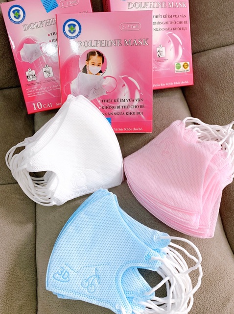Khẩu trang 3D DOLPHIN MASK ( KHẨU TRANG DÀNH CHO BÉ TỪ 2-5 TUỔI