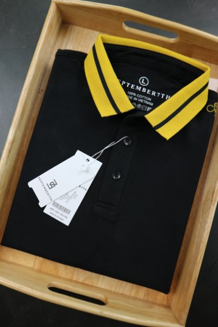 Áo Polo Cotton 100% viền cổ vàng- SEPTEMBER7TH | BigBuy360 - bigbuy360.vn