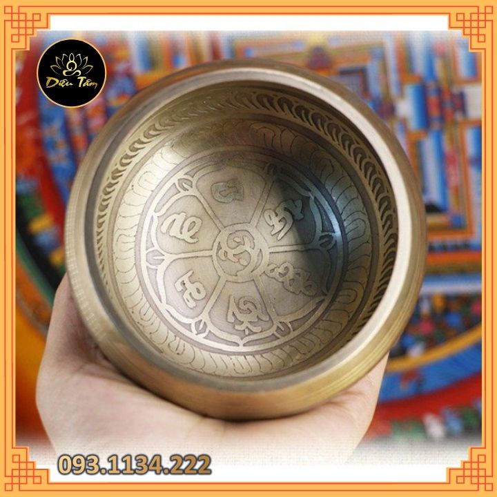 Chuông xoay Tây Tạng, chiếc bát biết hát - Singing Bowl chuông vàng sáng