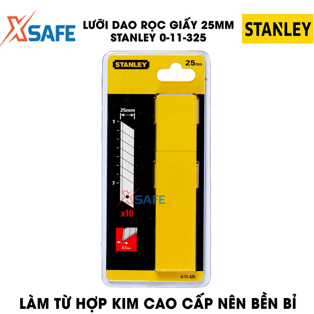 Lưỡi dao rọc giấy STANLEY gia công từ thép hợp kim cao cấp Bộ 10 lưỡi dao cứng cáp, chất lượng cao