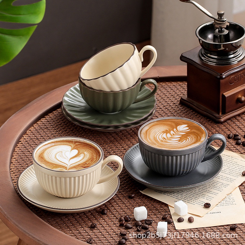 Tách cafe gốm sứ kèm đĩa dung tích 80ML-220ml-260ml