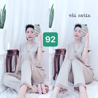 ☘️HÀNG TẾT: đồ bộ vải lụa kiểu tiểu thư <60kg