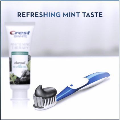 Kem đánh răng than trà xanh Crest 3D Whitening Therapy Charcoal Toothpaste, Tea Tree Oil,116g