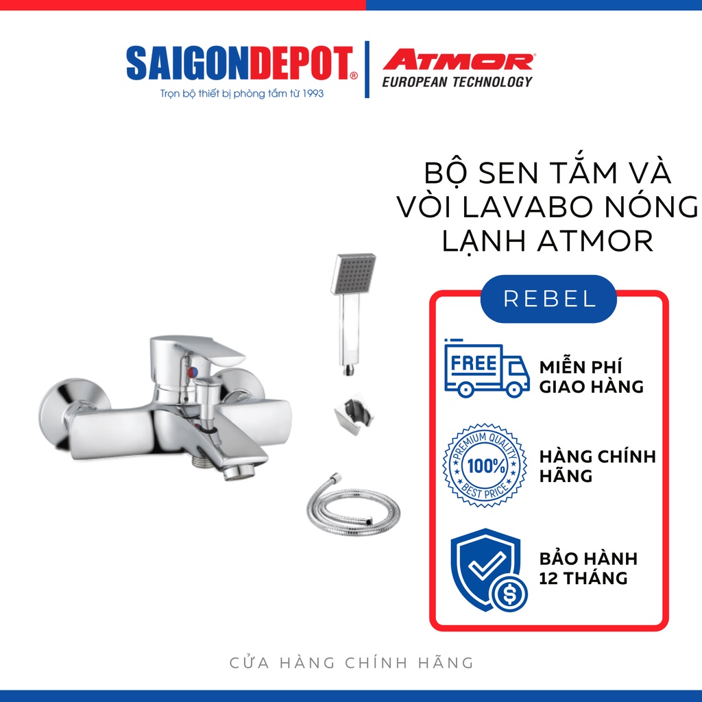 Bộ sen tắm và vòi lavabo nóng lạnh Atmor