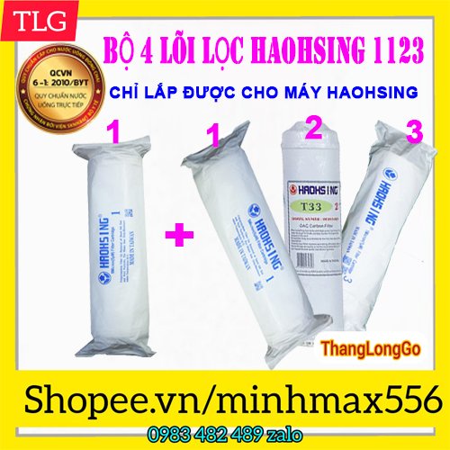 Combo 4 lõi lọc Haohsing  gồm 2 số 1, 1 số 2, 1 số 3 | Lõi lọc Haohsing chính hãng