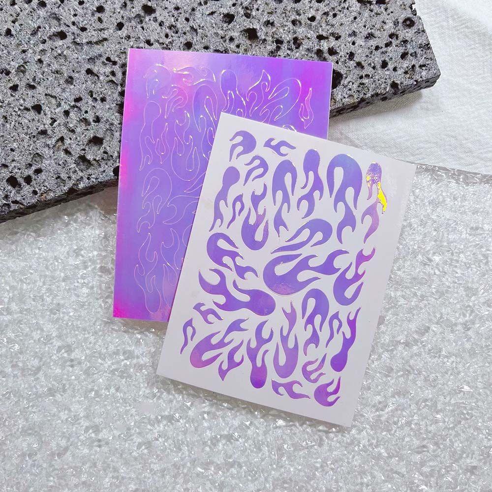 OCEANMAP Miếng Dán Trang Trí Móng Tay Họa Tiết Hoa Tuyết / Bướm / Trái Tim Phong Cách Pháp Thời Trang