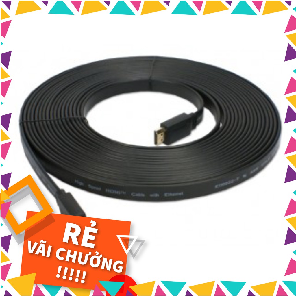 DÂY HDMI 20M DẸP - CHUẨN 1.4 FULL HD với độ phân giải cao giúp hình ảnh được hiển thị cách rõ nét (đủ mét)