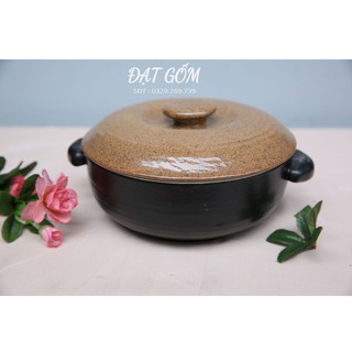 Âu cơm hộp đựng cơm men gốm - gốm sứ Bát Tràng