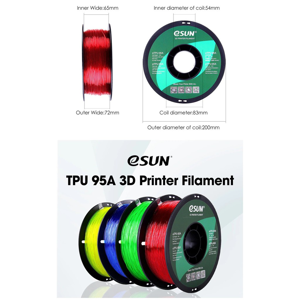 Nhựa in 3d ESUN eTPU-95A 1kg/Cuộn