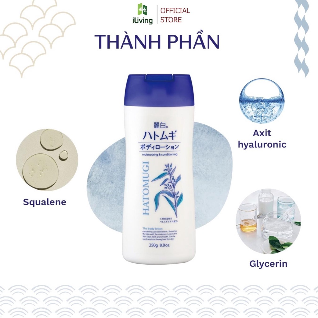 Sữa dưỡng thể làm sáng da Reihaku Hatomugi Body Lotion 250g ILIVING-HATSDTSD250