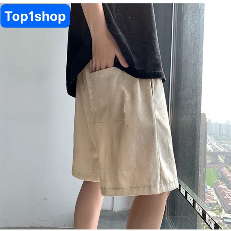 Quần short đùi nam nữ Nhung Tăm Trơn nhiều màu
