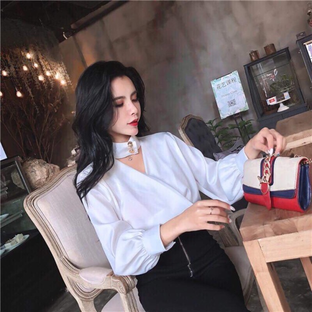 Áo sơ mi trắng cổ Free size