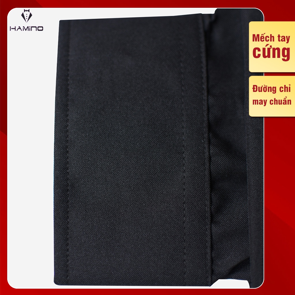 Áo sơ mi nam Đen dài tay Hàn Quốc vải lụa cotton chéo, mềm mịn, không nhăn theo phong cách công sở